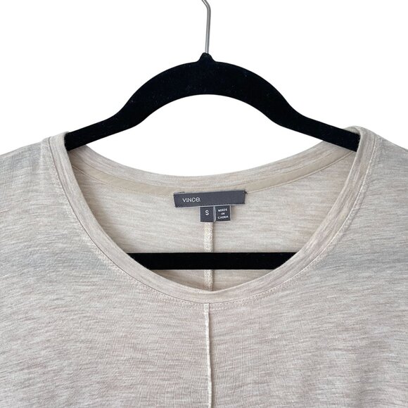 Vince Beige Long Sleeve Top Size S 100% Viscose Lightweight Casual Pullover - Picture 3 of 6